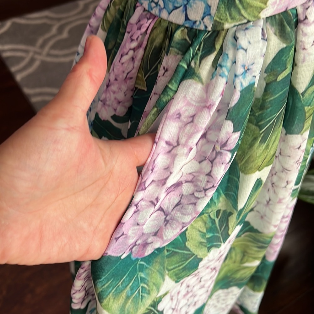 Floral Green Sleeveless Dress - Picture 3 of 7